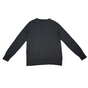 Banana Republic Luxury Blend V-Neck Sweater Men's Medium Gray Silk Cashmere